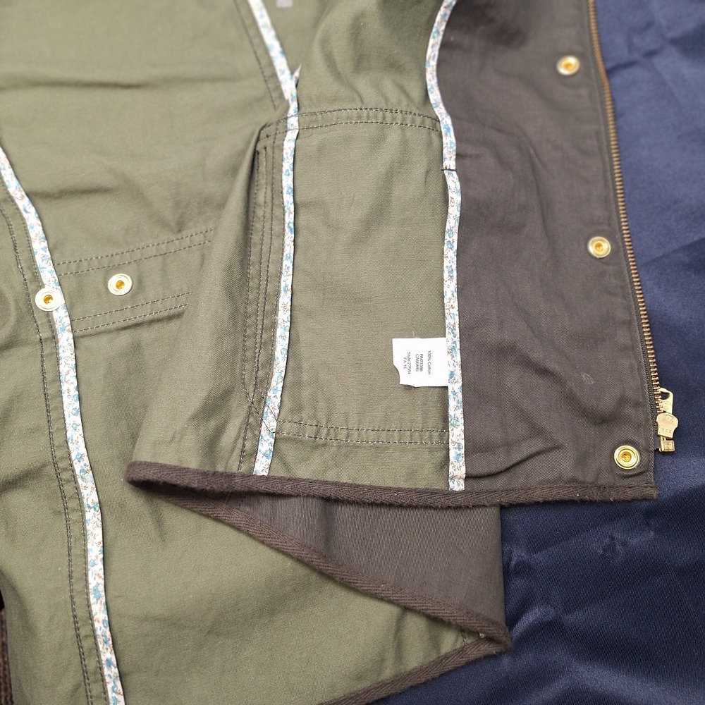 J.Crew Women XS Relaxed Boyfriend Field Jacket Green Army Waist Cinch Style NWOT - Picture 6 of 11